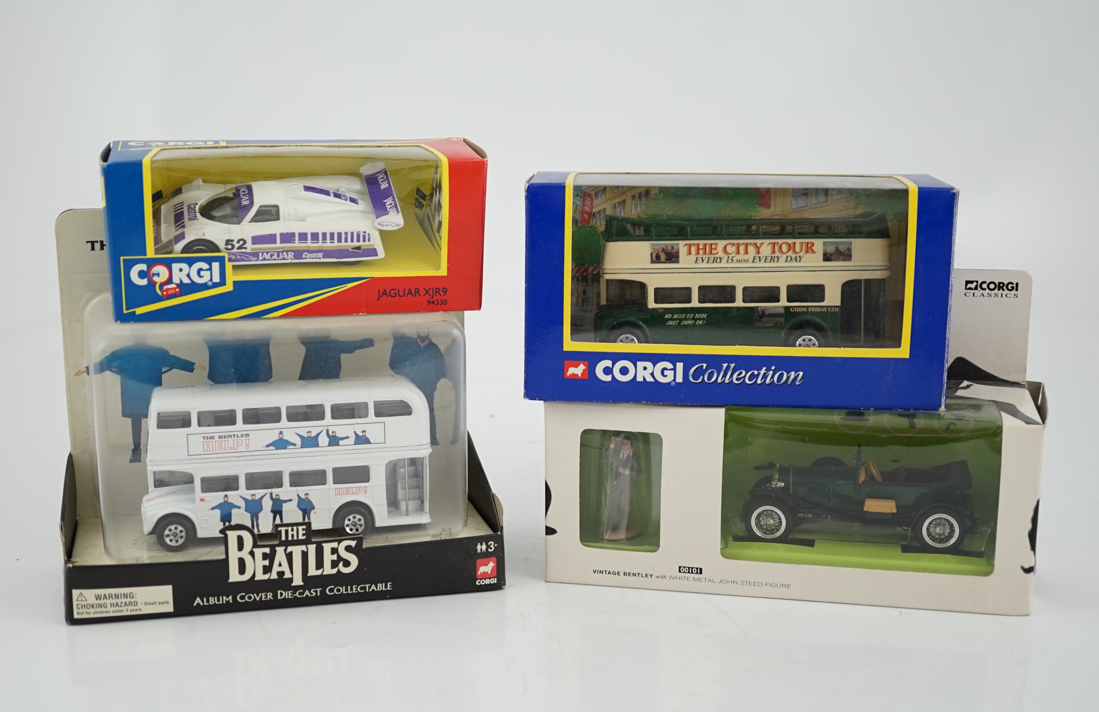 Eighteen boxed Corgi Diecast vehicles, including several TV and film related examples; The Beatles, the Sweeney, the saint, the professionals, The Avengers, Inspector Morse, etc.